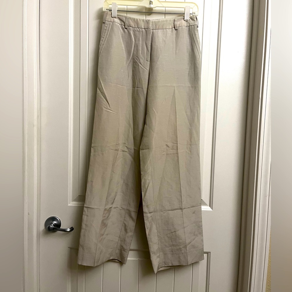 Giorgio Armani Designer Linen Silk Blend Women’s Pants, IT size 38